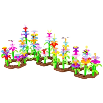 Klocki Konstrukcyjne Ogród Kwiatki 222 elementy, Zestaw Do Zbudowania Kwiatowej Kompozycji Przecena 1