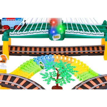 Kolejka 192el. 2w1 Duży Tor Samochodowy Wyścigowy, Elastyczny