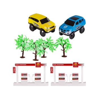 Duży Tor Samochodowy Wyścigowy Parking Garaż 236 Elementów Elektryczny Wielopoziomowy