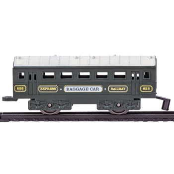 Elektryczna Kolejka Lokomotywa - Parowóz + 2 Wagony, Węglarka + Pasażerski