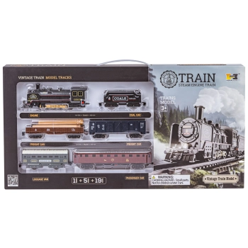 Elektryczna Kolejka Lokomotywa - Parowóz + 5 Wagonów