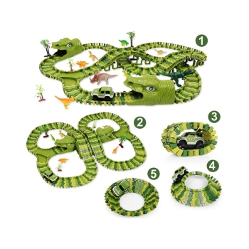 Duży Tor Samochodowy, Wyścigowy - Park Dinozaurów 240 El.