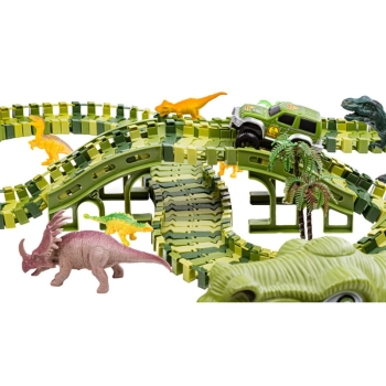 Duży Tor Samochodowy, Wyścigowy - Park Dinozaurów 240 El.