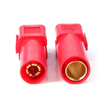 Wtyki XT150 - red - komplet wtyk i gniazdo wysoko-prądowe w osłonie - AMASS