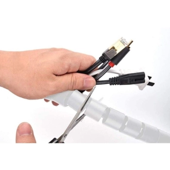 Organizer Kabli, Opaska Spiralna Do Przewodów, Maskownica, Osłona BIAŁA 3m