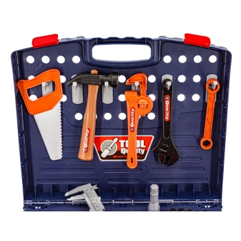 Warsztat stolarski w walizce - wiertarka, klucze, młotek