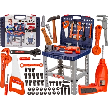 Warsztat stolarski w walizce - wiertarka, klucze, młotek