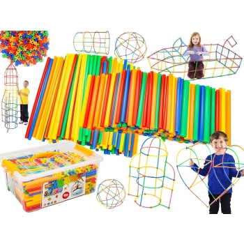 Długie Słomki Konstrukcyjne, Klocki, Patyczki ok. 800 Sztuk Kuferek