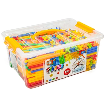 Długie Słomki Konstrukcyjne, Klocki, Patyczki ok. 800 Sztuk Kuferek