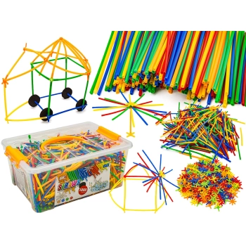 Słomki Konstrukcyjne, Klocki, Patyczki ok. 1000 Sztuk Kuferek
