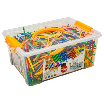 Słomki Konstrukcyjne, Klocki, Patyczki ok. 1000 Sztuk Kuferek