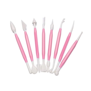 Zestaw 8 Szpatułek, Narzędzia Do Modelowania, Dekorowania, Rzeźbienia, Ceramiki Gliny Ciasta Rękodzieła RÓŻOWE