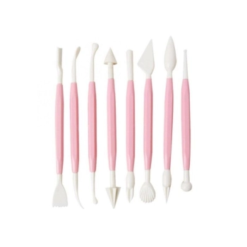 Zestaw 8 Szpatułek, Narzędzia Do Modelowania, Dekorowania, Rzeźbienia, Ceramiki Gliny Ciasta Rękodzieła RÓŻOWE