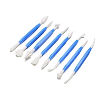 Zestaw 8 Szpatułek, Narzędzia Do Modelowania, Dekorowania, Rzeźbienia, Ceramiki Gliny Ciasta Rękodzieła NIEBIESKIE