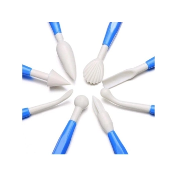 Zestaw 8 Szpatułek, Narzędzia Do Modelowania, Dekorowania, Rzeźbienia, Ceramiki Gliny Ciasta Rękodzieła NIEBIESKIE