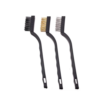 Szczotka druciana, mosiężna 170mm - Szczoteczka do usuwania rdzy, lakieru, Zestaw 3sztuki