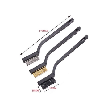 Szczotka druciana, mosiężna 170mm - Szczoteczka do usuwania rdzy, lakieru, Zestaw 3sztuki