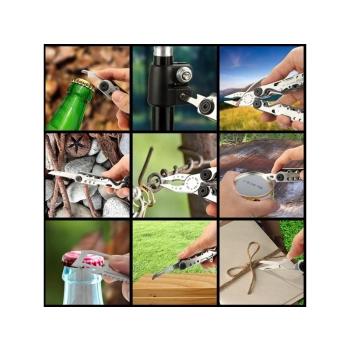 Narzędzie Wielofunkcyjne Jakemy Multitool 10w1 - Kombinerki, Nóż, Piła, Karta Przeżycia