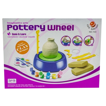 Koło Garncarskie - Mały Artysta - farbki, masa, koło, narzędzia