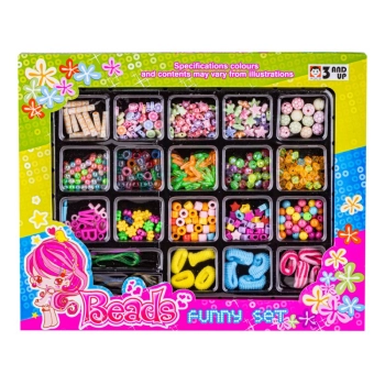 Zestaw Do Tworzenia Biżuterii I Ozdób Do Włosów, Gumki, Koraliki + Akcesoria