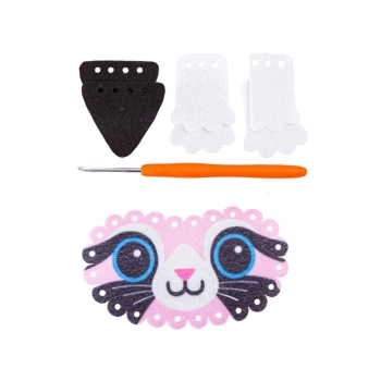 Kreatywny Zestaw Wyszywanka, Maskotka, Pluszak Do Szycia, Poduszka Do Ozdobienia DIY KOTEK