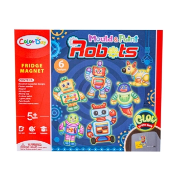 Kreatywny Zestaw Stwórz Magnes, Odlew DIY WESOŁE ROBOTY, GLOW Zrób To Sam