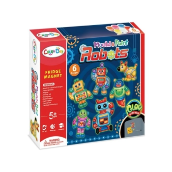 Kreatywny Zestaw Stwórz Magnes, Odlew DIY WESOŁE ROBOTY, GLOW Zrób To Sam