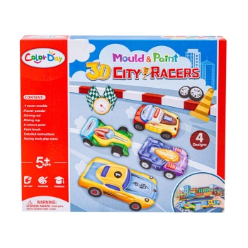 Kreatywny Zestaw Stwórz Odlew DIY MIEJSKIE WYŚCIGÓWKI, AUTA 3D, CITY RACERS 4 Sztuki Zrób To Sam