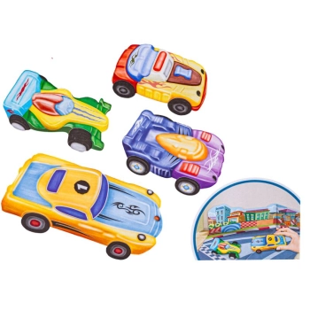 Kreatywny Zestaw Stwórz Odlew DIY MIEJSKIE WYŚCIGÓWKI, AUTA 3D, CITY RACERS 4 Sztuki Zrób To Sam