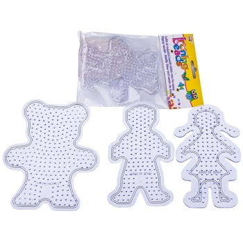 Szablon Do Prasowanek, Podstawka 3 Wzory, MISIU, 2 x LUDZIK Prasowanka Koraliki Do Prasowania