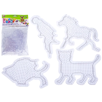 Szablon Do Prasowanek, Podstawka 4 Wzory, KOTEK KONIK PAPUGA RYBKA Prasowanka Koraliki Do Prasowania