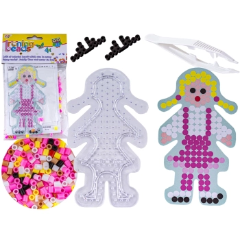 Koraliki do prasowania, Prasowanka, Szablon, Saszetka ZABAWKA, ZŁOTOWSŁOSA LALKA