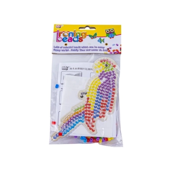 Koraliki do prasowania, Prasowanka, Szablon, Saszetka KOLOROWA PAPUGA, ARA