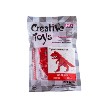 Koraliki do prasowania Wersja 3D, TYRANOZAUR, T-REX, DINOZAUR, Saszetka, Prasowanka