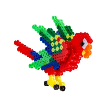 Koraliki do prasowania Wersja 3D, PAPUGA, ARA Ptak, Saszetka, Prasowanka