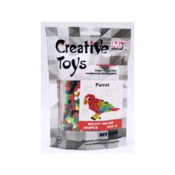 Koraliki do prasowania Wersja 3D, PAPUGA, ARA Ptak, Saszetka, Prasowanka