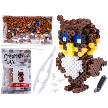 Koraliki do prasowania Wersja 3D, SOWA, SÓWKA Ptak, Saszetka, Prasowanka