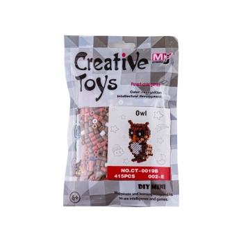 Koraliki do prasowania Wersja 3D, SOWA, SÓWKA Ptak, Saszetka, Prasowanka