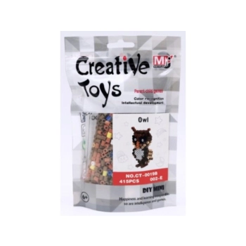 Koraliki do prasowania Wersja 3D, SOWA, SÓWKA Ptak, Saszetka, Prasowanka