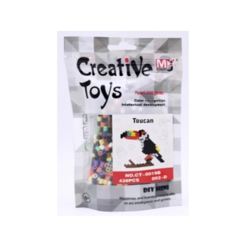 Koraliki do prasowania Wersja 3D, TUKAN Ptak, Saszetka, Prasowanka