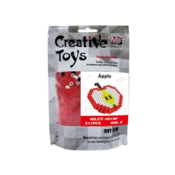 Koraliki do prasowania Wersja 3D, Szablon JABŁKO Owoce, Saszetka, Prasowanka