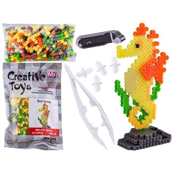 Koraliki do prasowania Wersja 3D, Szablon KONIK MORSKI, Saszetka, Prasowanka