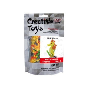 Koraliki do prasowania Wersja 3D, Szablon KONIK MORSKI, Saszetka, Prasowanka