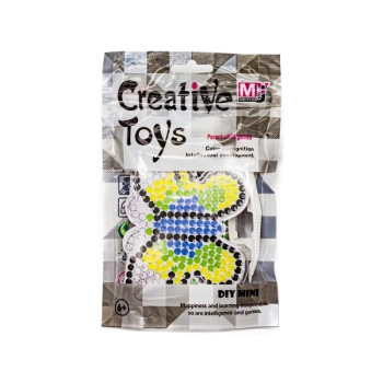 Koraliki do prasowania, Prasowanka, Szablon, Saszetka MOTYL Z CZARNĄ OBWÓDKĄ