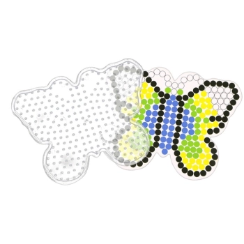 Koraliki do prasowania, Prasowanka, Szablon, Saszetka MOTYL Z CZARNĄ OBWÓDKĄ