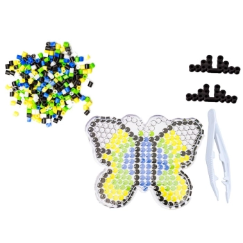 Koraliki do prasowania, Prasowanka, Szablon, Saszetka MOTYL Z CZARNĄ OBWÓDKĄ