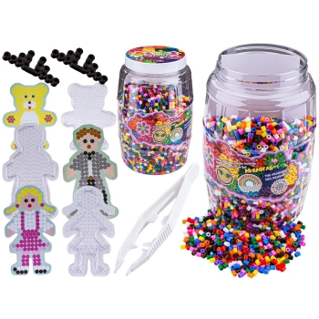 Prasowanka Koraliki Do Prasowania Zestaw 9000 Elementów W Butelce Słoik + 3 Podkładki Szablony Przecena 1