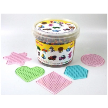 Prasowanka, Koraliki Do Prasowania, Zestaw 5000 Elementów Wiaderko + SZABLONY, 5 Podstawek