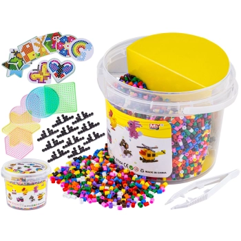 Prasowanka, Koraliki Do Prasowania, Zestaw 5000 Elementów Wiaderko + SZABLONY, 5 Podstawek