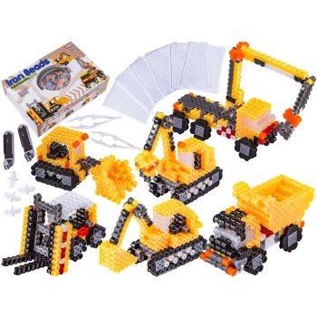 Prasowanka, Koraliki Do Prasowania, Zestaw POJAZDY BUDOWLANE 3D 3000 Sztuk